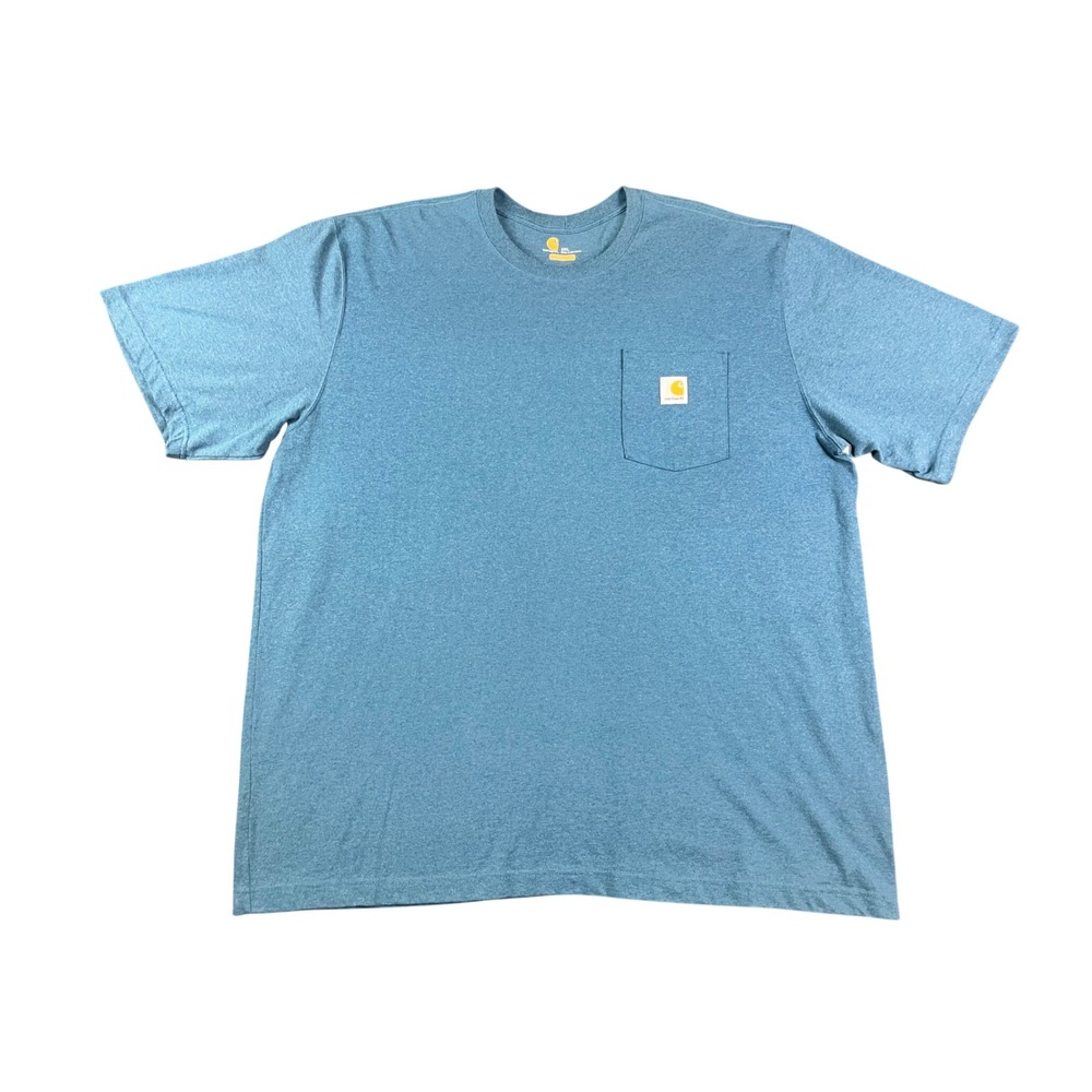 Carhartt Mens K87 Original Fit Pocket T-Shirt 2XL Heather Blue Short Sleeve Tee